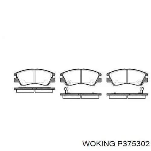 Передние тормозные колодки P375302 Woking