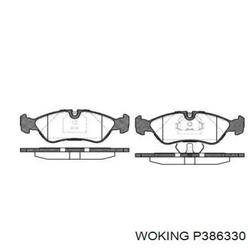 Передние тормозные колодки P386330 Woking