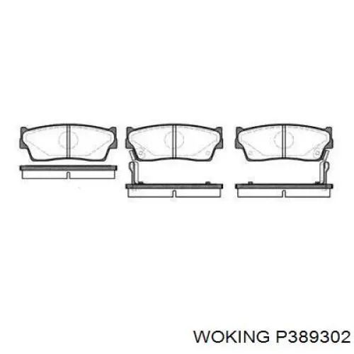 Передние тормозные колодки P389302 Woking