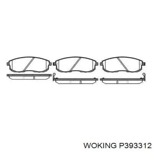 P393312 Woking передние тормозные колодки