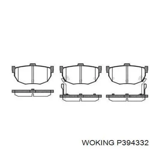 P394332 Woking задние тормозные колодки