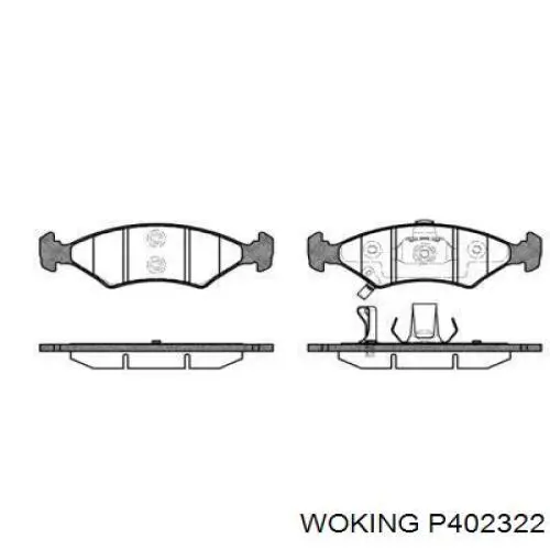 Передние тормозные колодки P402322 Woking