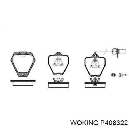 Передние тормозные колодки P408322 Woking