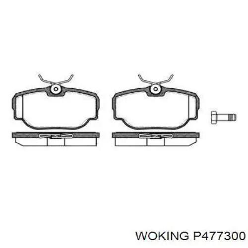 Задние тормозные колодки P477300 Woking