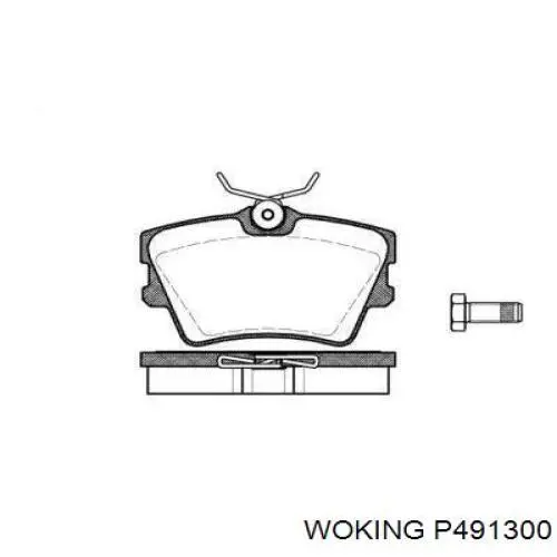 P491300 Woking колодки тормозные задние дисковые
