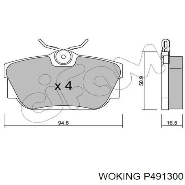Колодки дисковые  Woking P491300 цена, от 16.87 USD
