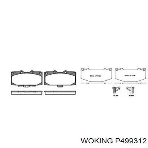 Передние тормозные колодки P499312 Woking