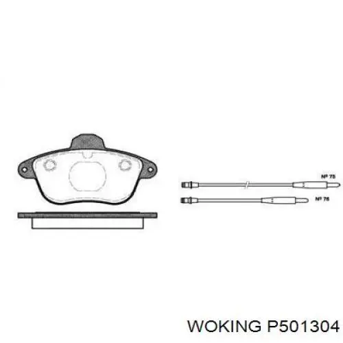 Передние тормозные колодки P501304 Woking