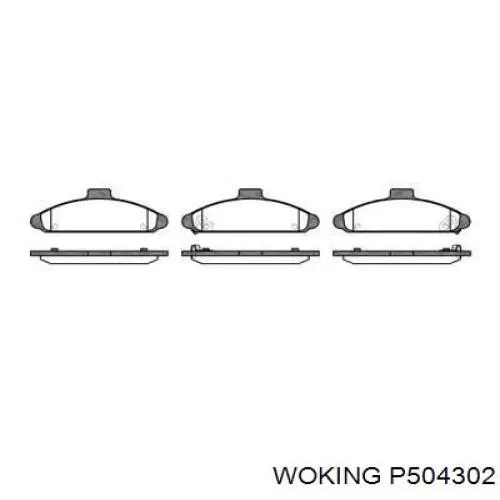 P504302 Woking колодки тормозные передние дисковые