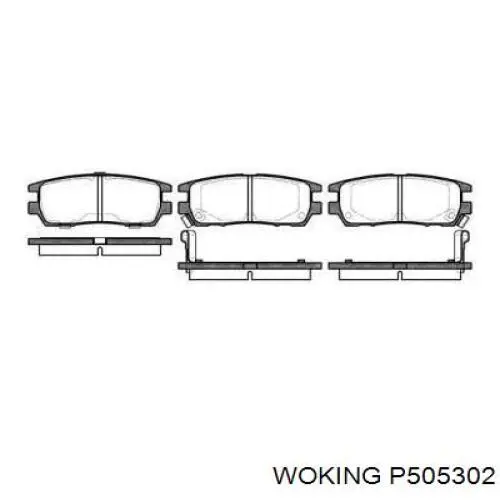 Задние тормозные колодки P505302 Woking