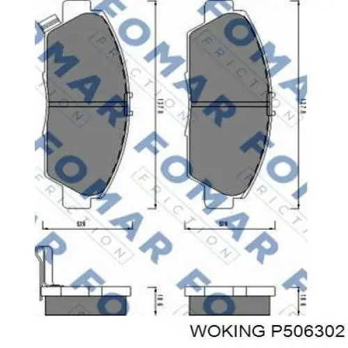 Купить P506302 Woking Колодки тормозные