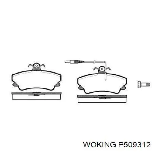 Передние тормозные колодки P509312 Woking