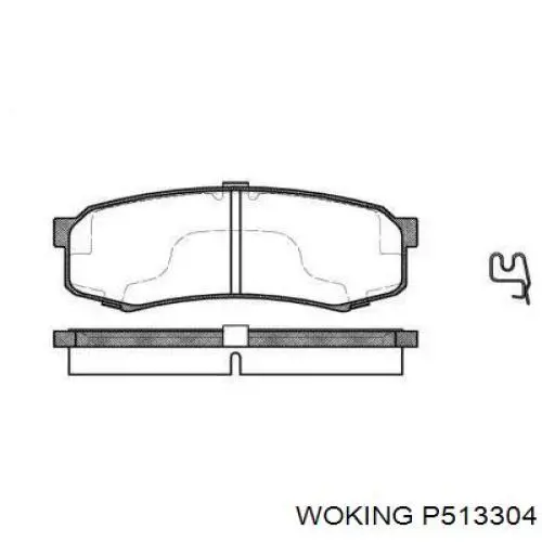 Задние тормозные колодки P513304 Woking