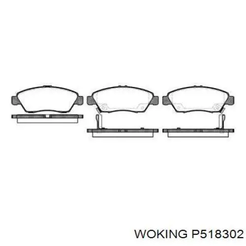 Передние тормозные колодки P518302 Woking