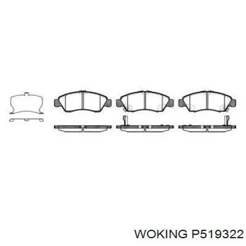 Передние тормозные колодки P519322 Woking