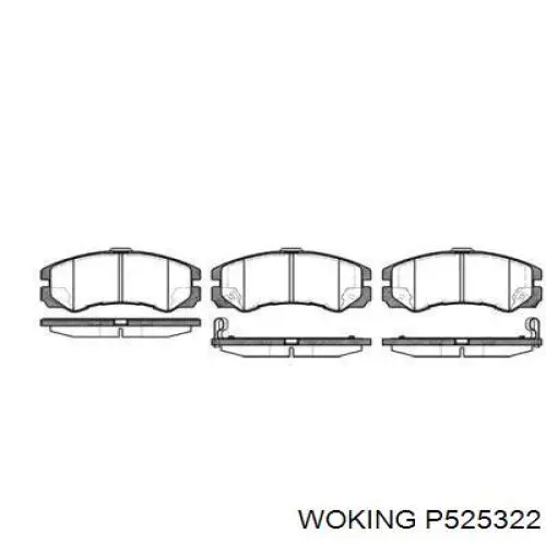 P525322 Woking колодки тормозные передние дисковые