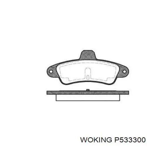 P533300 Woking колодки тормозные задние дисковые