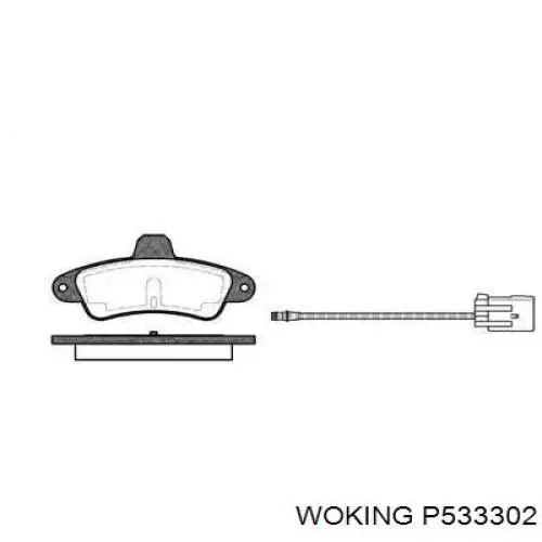 P533302 Woking колодки тормозные задние дисковые