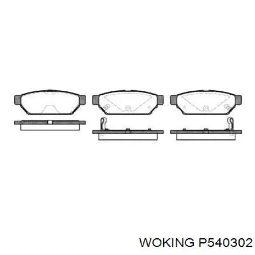 Задние тормозные колодки P540302 Woking