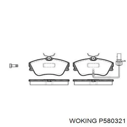 Передние тормозные колодки P580321 Woking