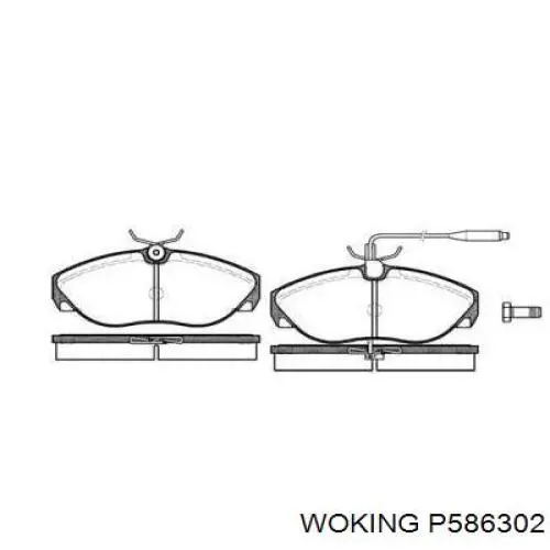 Передние тормозные колодки P586302 Woking