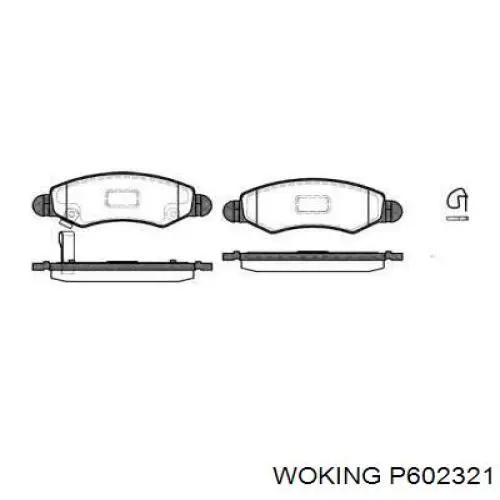 Передние тормозные колодки P602321 Woking