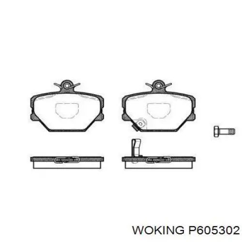 Передние тормозные колодки P605302 Woking
