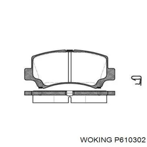 Передние тормозные колодки P610302 Woking