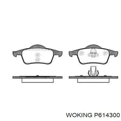 Задние тормозные колодки P614300 Woking