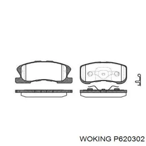 Передние тормозные колодки P620302 Woking
