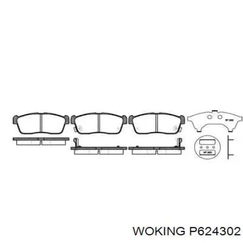 Передние тормозные колодки P624302 Woking