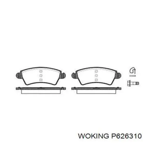 Передние тормозные колодки P626310 Woking