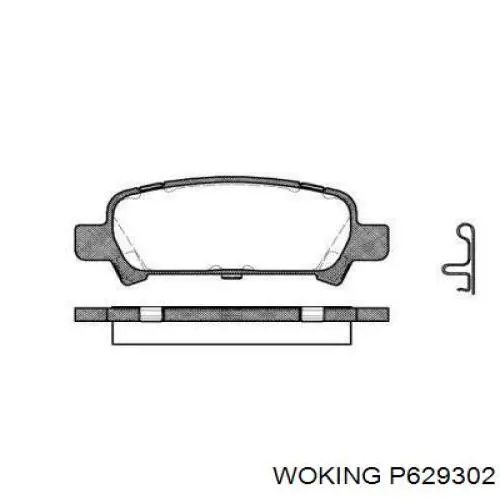 Задние тормозные колодки P629302 Woking