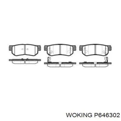 Задние тормозные колодки P646302 Woking