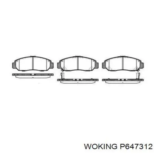 Передние тормозные колодки P647312 Woking