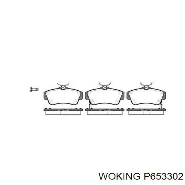 Передние тормозные колодки P653302 Woking