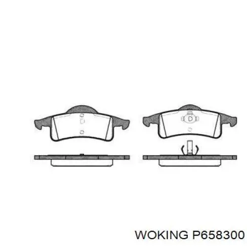 Задние тормозные колодки P658300 Woking