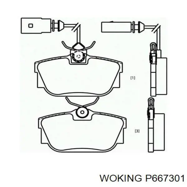 Колодки дисковые  Woking P667301 цена, от 18.68 USD