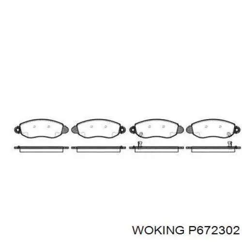 Передние тормозные колодки P672302 Woking