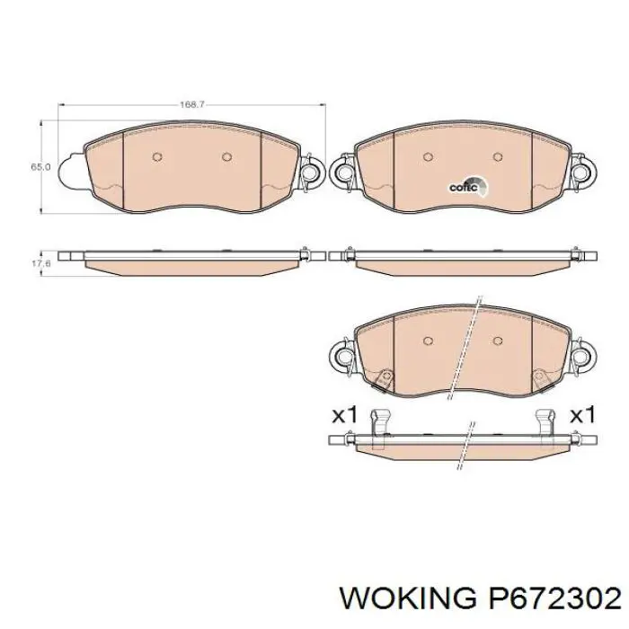 Колодки Woking P672302 цена, от 23.01 USD