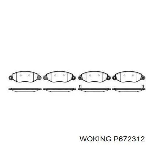 Передние тормозные колодки P672312 Woking