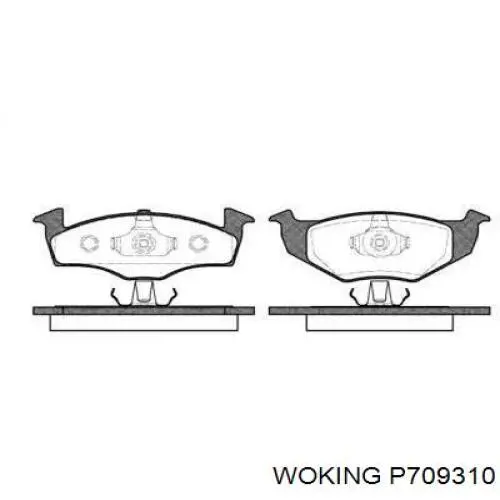 Передние тормозные колодки P709310 Woking