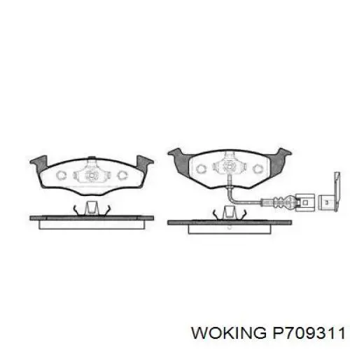 Передние тормозные колодки P709311 Woking