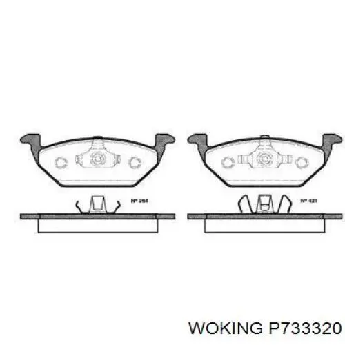 Передние тормозные колодки P733320 Woking