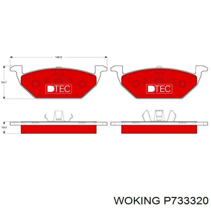 Колодки Woking P733320 цена, от 23.20 USD