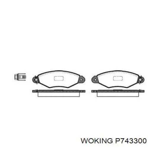 Передние тормозные колодки P743300 Woking