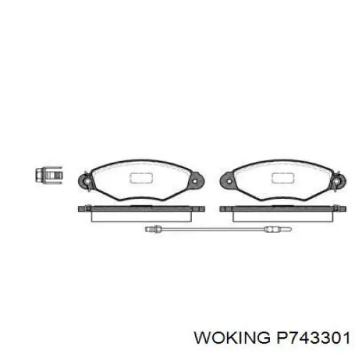 Передние тормозные колодки P743301 Woking