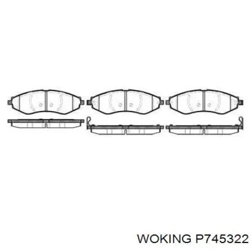 Передние тормозные колодки P745322 Woking