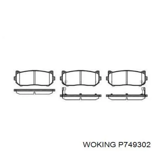 Задние тормозные колодки P749302 Woking