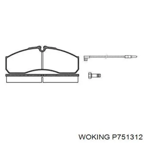 Передние тормозные колодки P751312 Woking